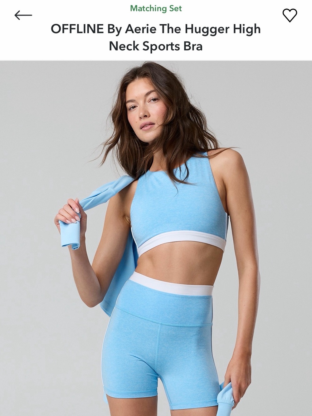 aerie High-Neck Sports Bra and Shorts